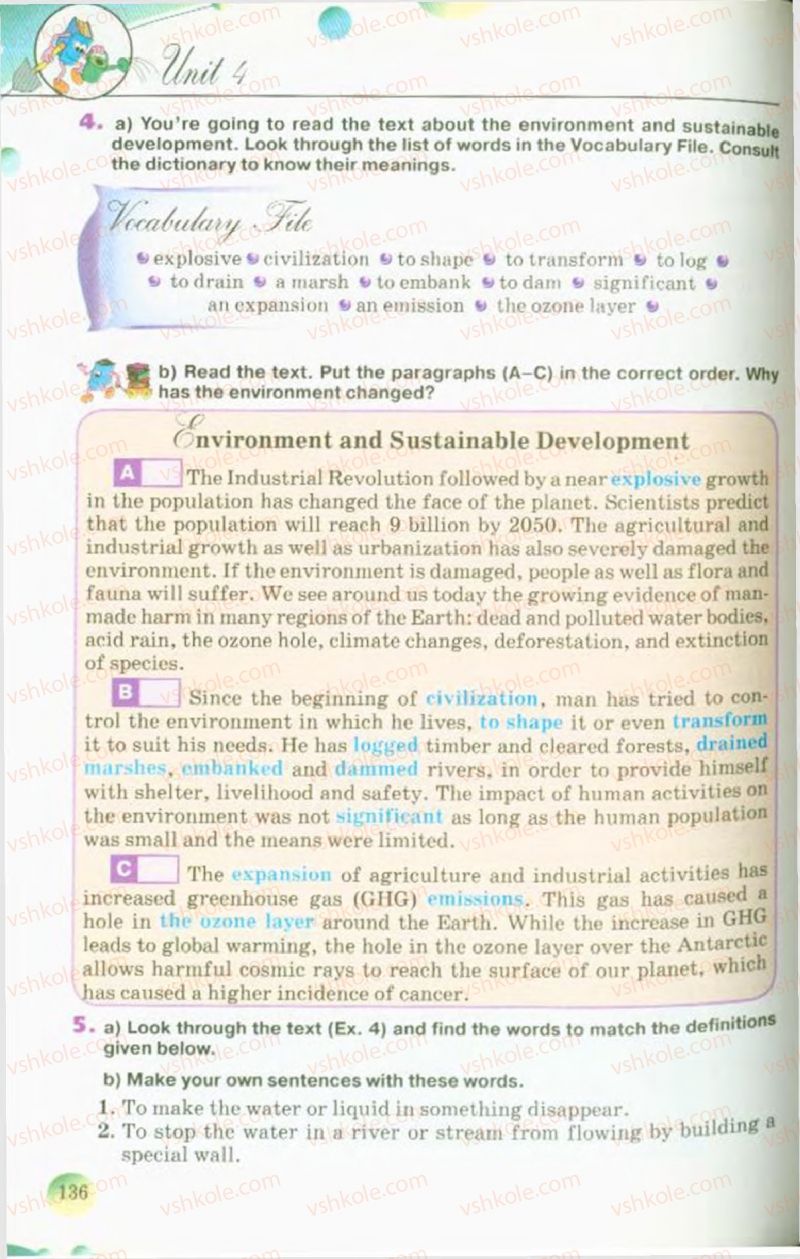 Страница 136 | Підручник Англiйська мова 10 клас А.М. Несвіт 2010 9 рік навчання