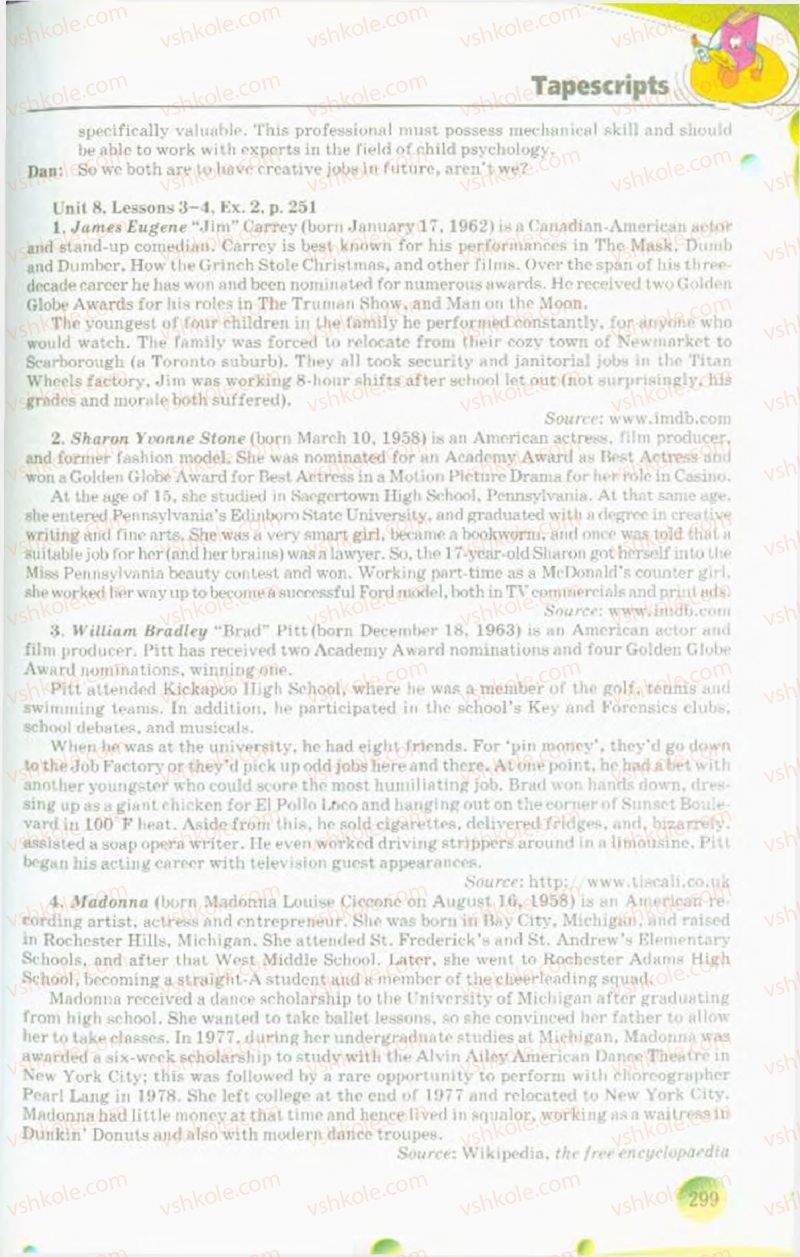 Страница 299 | Підручник Англiйська мова 10 клас А.М. Несвіт 2010 9 рік навчання