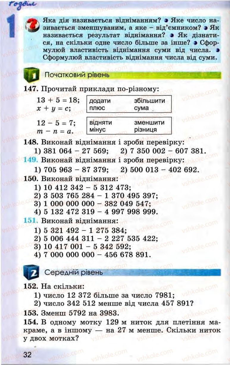 Страница 32 | Підручник Математика 5 клас О.С. Істер 2013