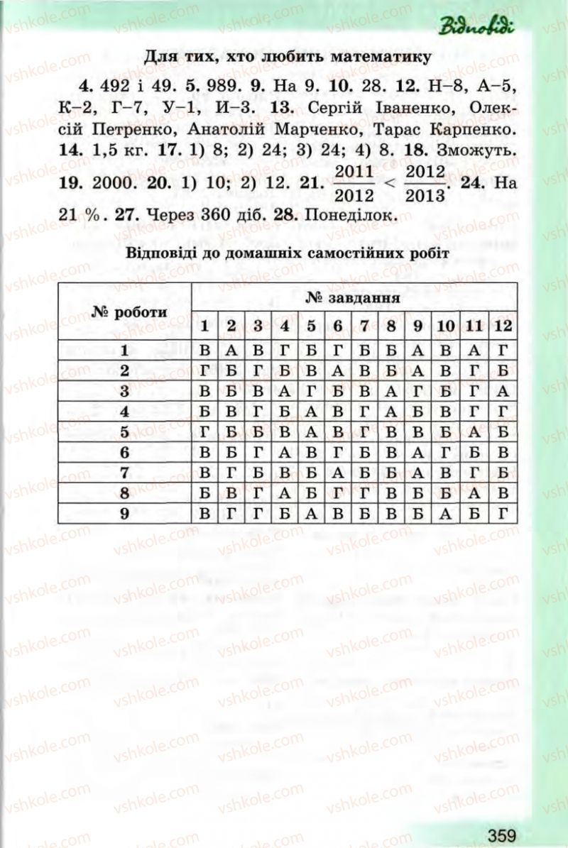Страница 359 | Підручник Математика 5 клас О.С. Істер 2013