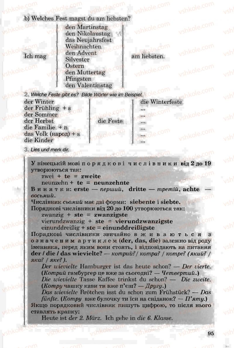 Страница 95 | Підручник Німецька мова 6 клас Н.П. Басай 2006