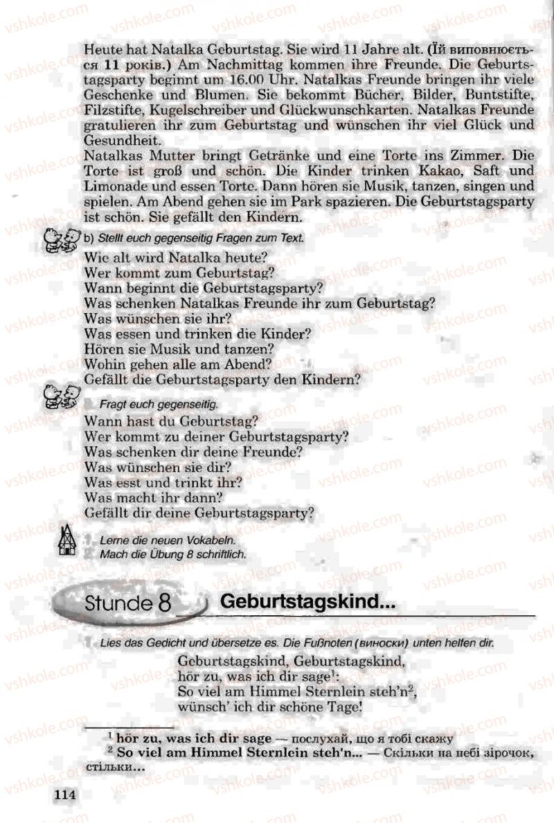 Страница 114 | Підручник Німецька мова 6 клас Н.П. Басай 2006