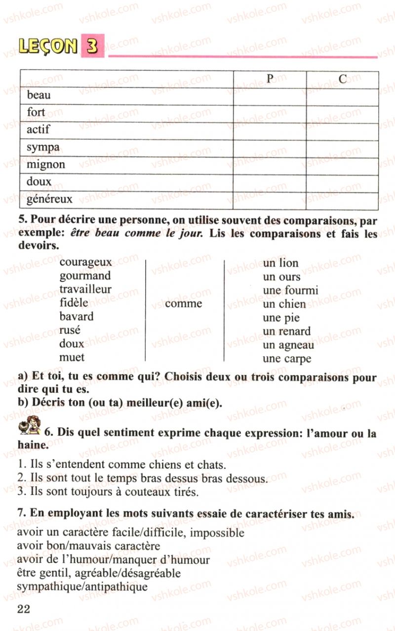 Страница 22 | Підручник Французька мова 6 клас Ю.М. Клименко 2006