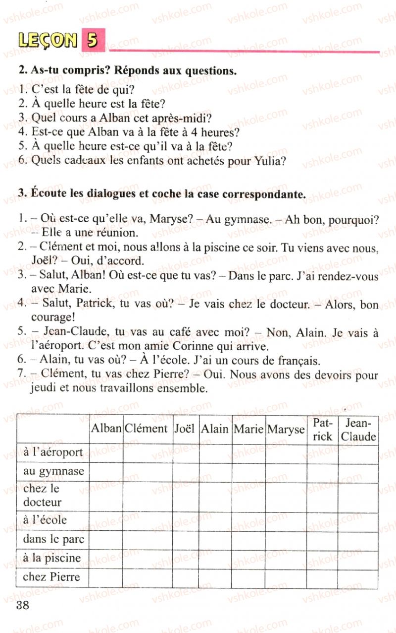 Страница 38 | Підручник Французька мова 6 клас Ю.М. Клименко 2006