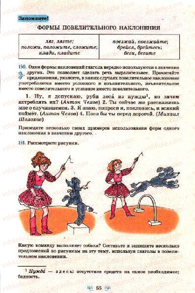 Страница 55 | Підручник Русский язык 7 клас Н.А. Пашковская, Г.А. Михайловская, С.А. Распопова 2009