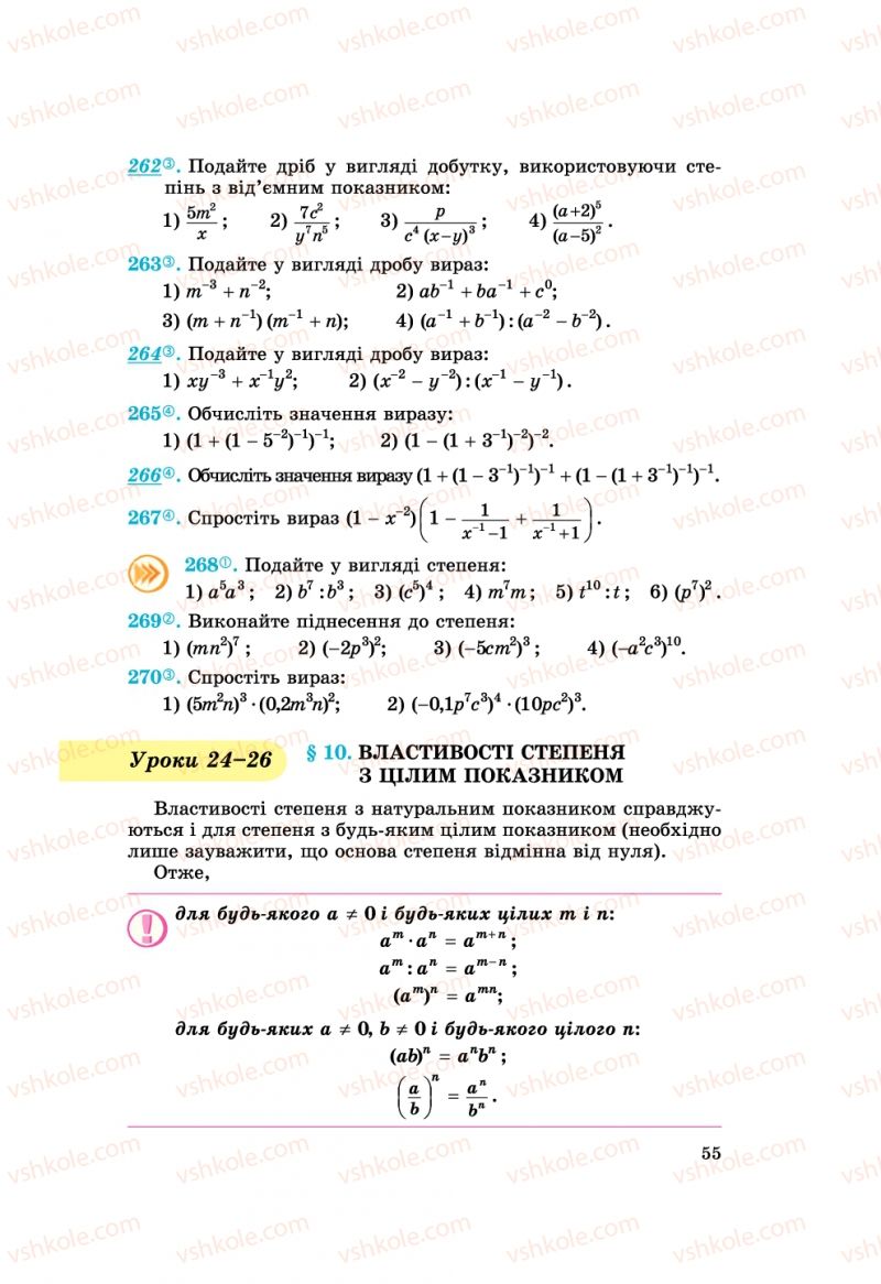 Страница 55 | Підручник Алгебра 8 клас О.С. Істер 2008