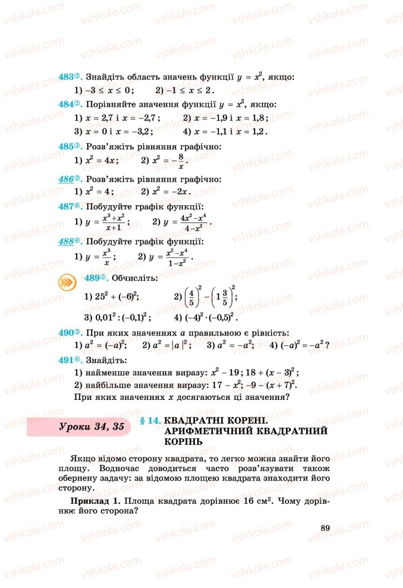 Страница 89 | Підручник Алгебра 8 клас О.С. Істер 2008