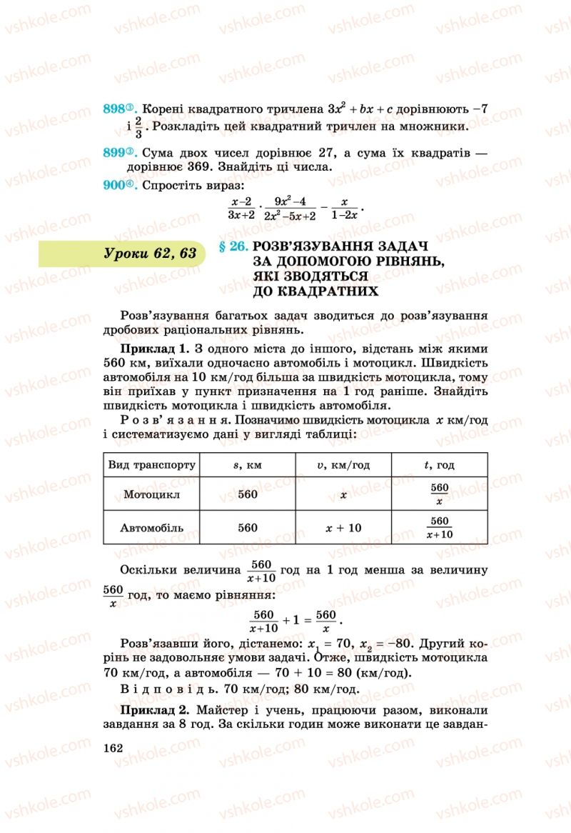 Страница 162 | Підручник Алгебра 8 клас О.С. Істер 2008