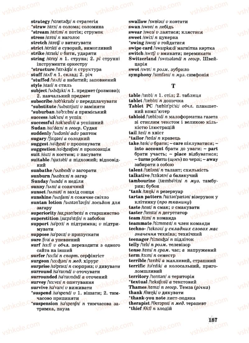 Страница 187 | Підручник Англiйська мова 8 клас Л.В. Биркун 2008
