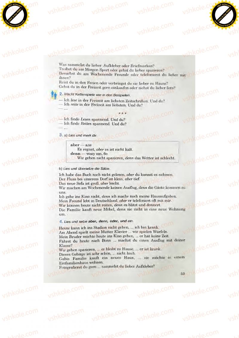 Страница 53 | Підручник Німецька мова 7 клас Н.П. Басай 2011