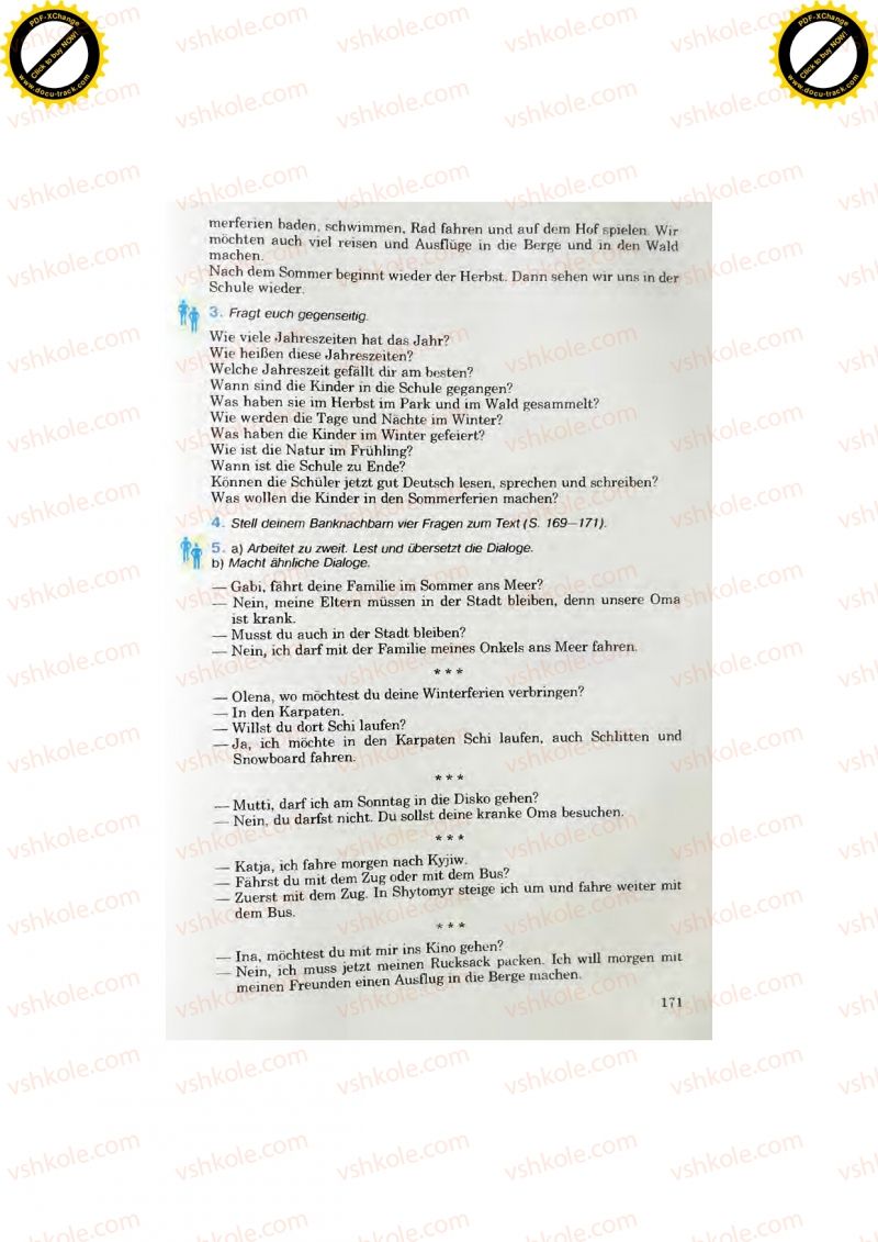 Страница 171 | Підручник Німецька мова 7 клас Н.П. Басай 2011