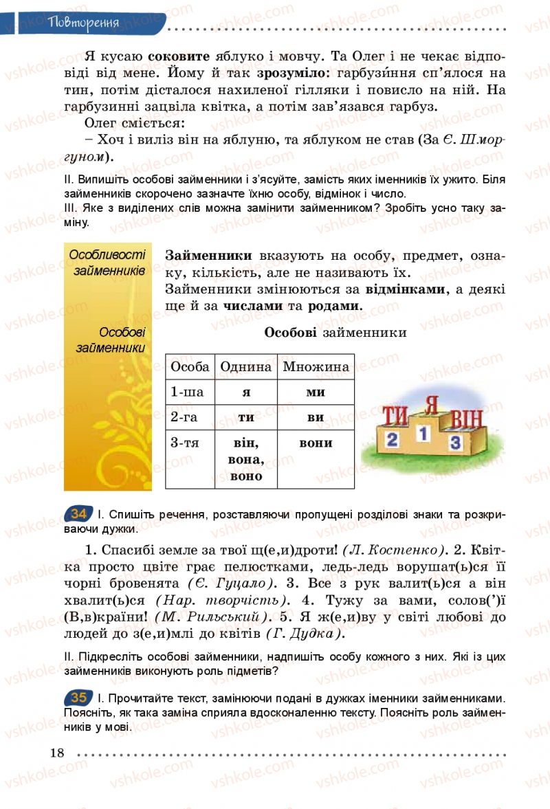 Страница 18 | Підручник Українська мова 5 клас О.В. Заболотний 2013