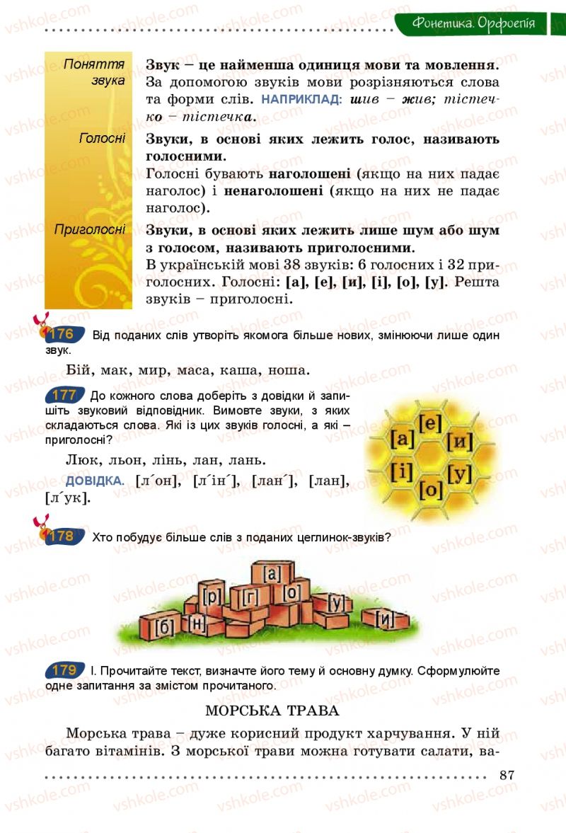 Страница 87 | Підручник Українська мова 5 клас О.В. Заболотний 2013