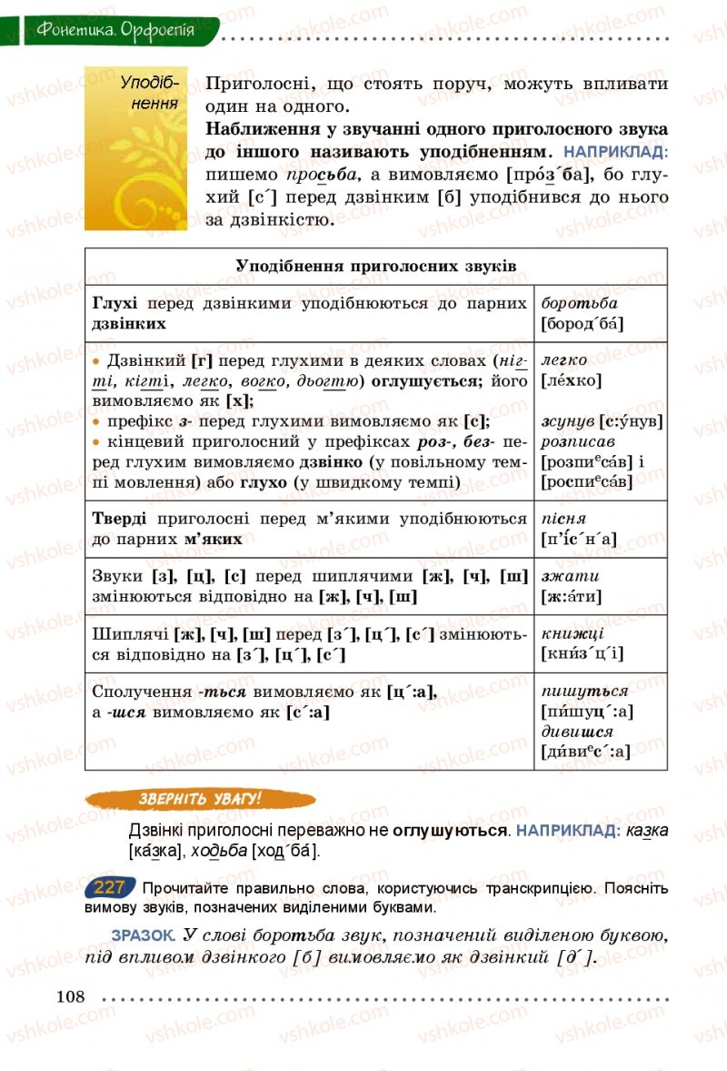 Страница 108 | Підручник Українська мова 5 клас О.В. Заболотний 2013