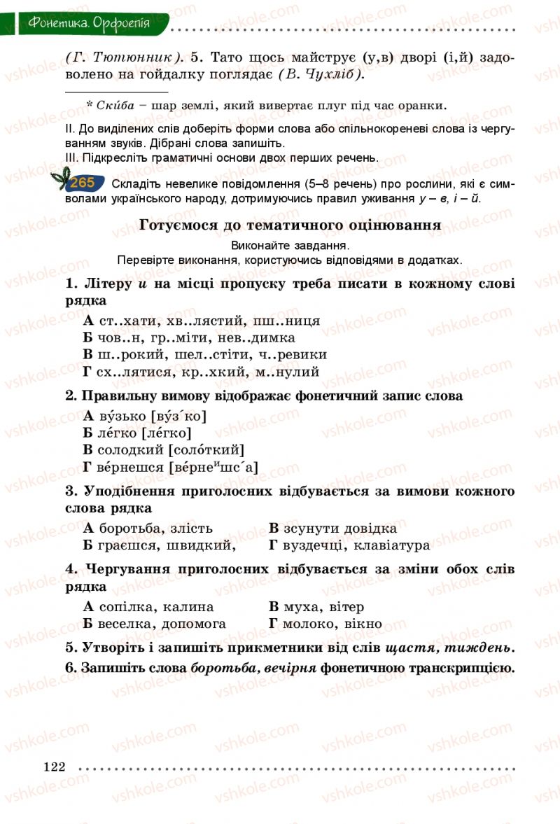 Страница 122 | Підручник Українська мова 5 клас О.В. Заболотний 2013