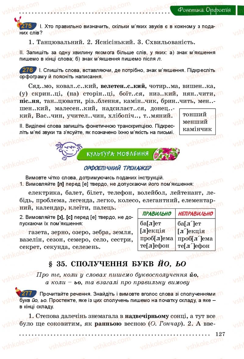 Страница 127 | Підручник Українська мова 5 клас О.В. Заболотний 2013