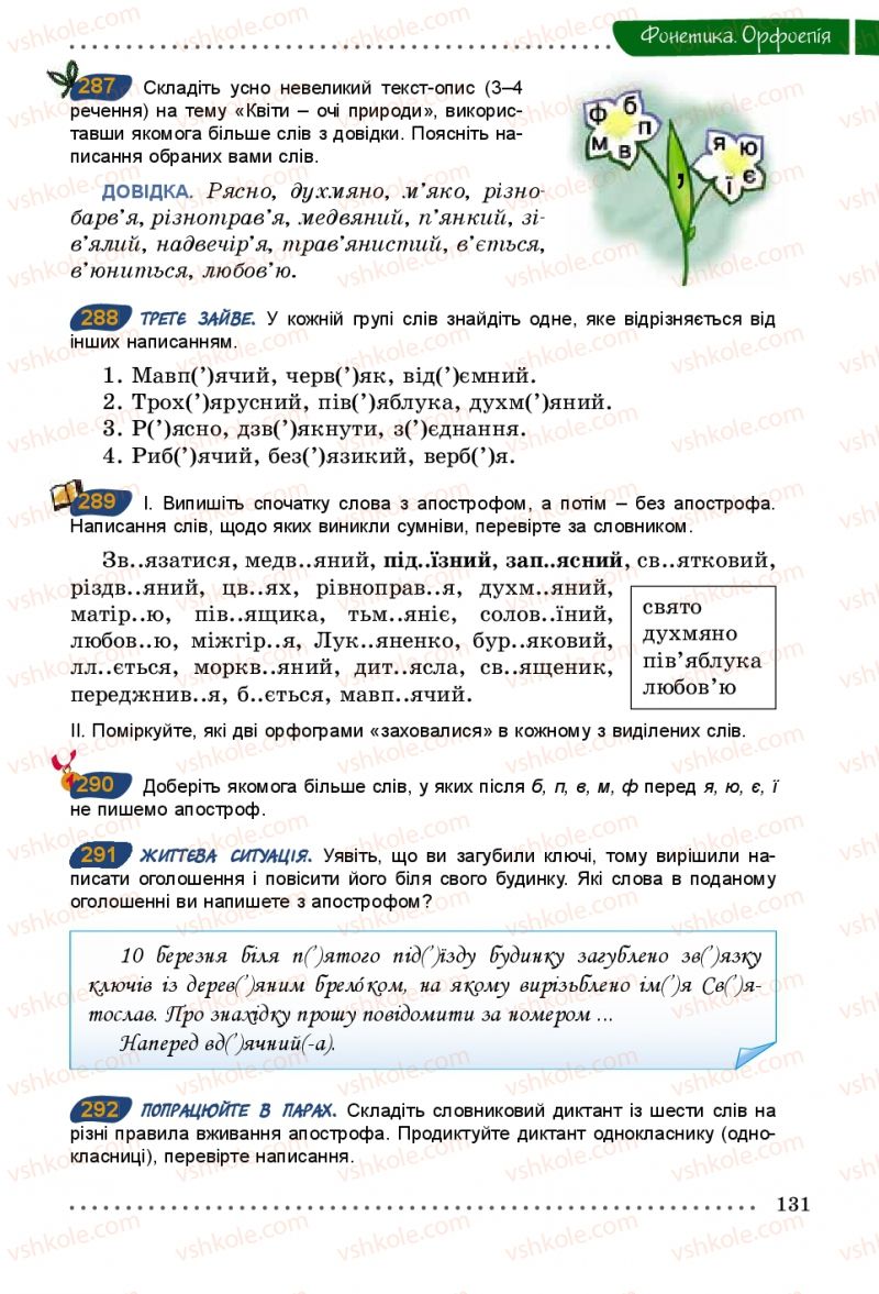Страница 131 | Підручник Українська мова 5 клас О.В. Заболотний 2013