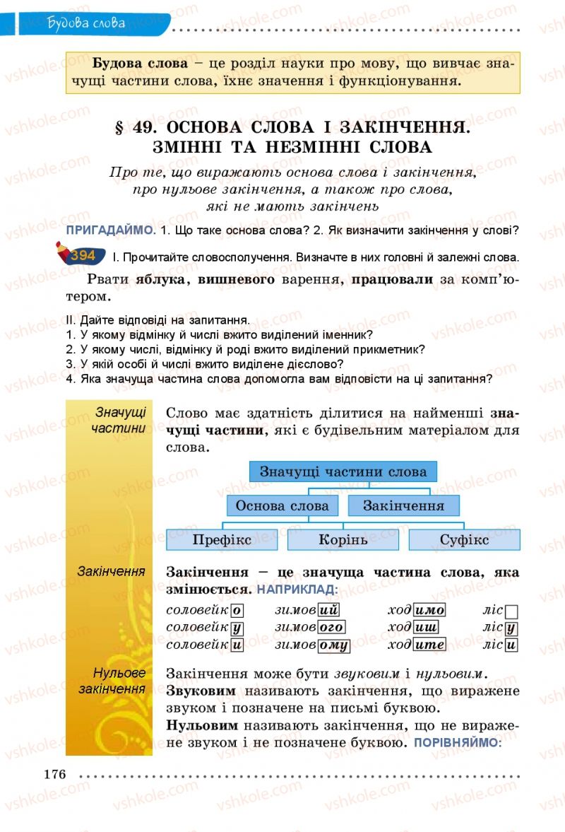 Страница 176 | Підручник Українська мова 5 клас О.В. Заболотний 2013