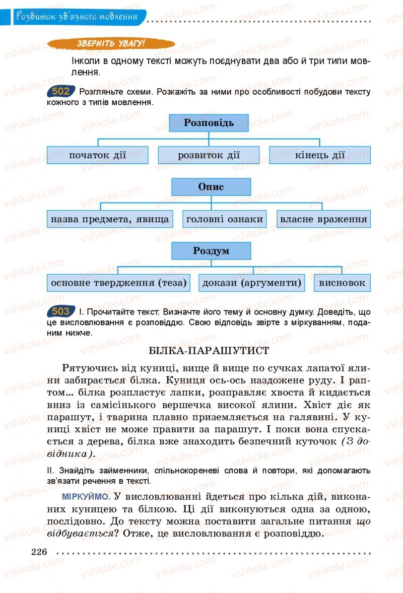 Страница 226 | Підручник Українська мова 5 клас О.В. Заболотний 2013