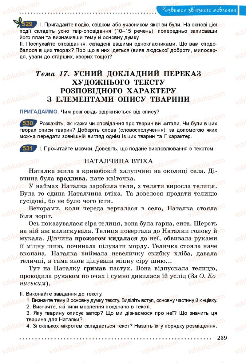 Страница 239 | Підручник Українська мова 5 клас О.В. Заболотний 2013
