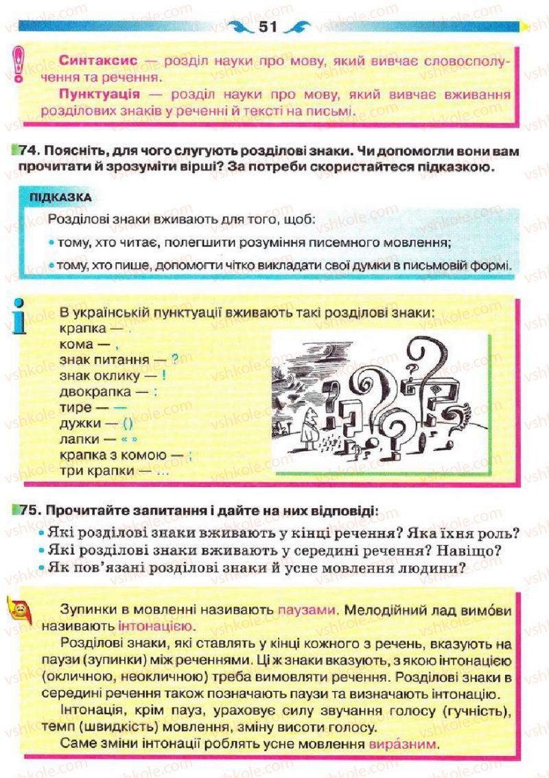 Страница 51 | Підручник Українська мова 5 клас О.П. Глазова 2013