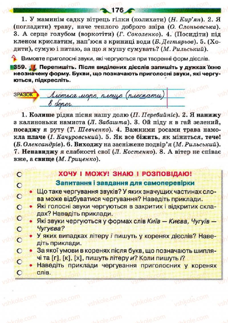 Страница 176 | Підручник Українська мова 5 клас О.П. Глазова 2013