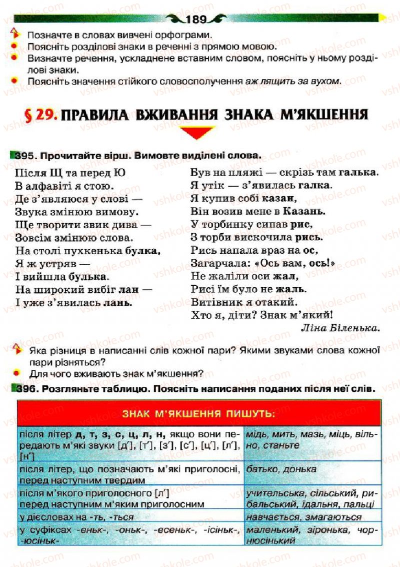 Страница 189 | Підручник Українська мова 5 клас О.П. Глазова 2013