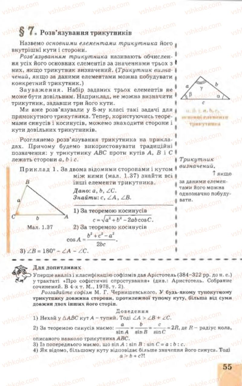 Страница 55 | Підручник Геометрія 9 клас Г.В. Апостолова 2009