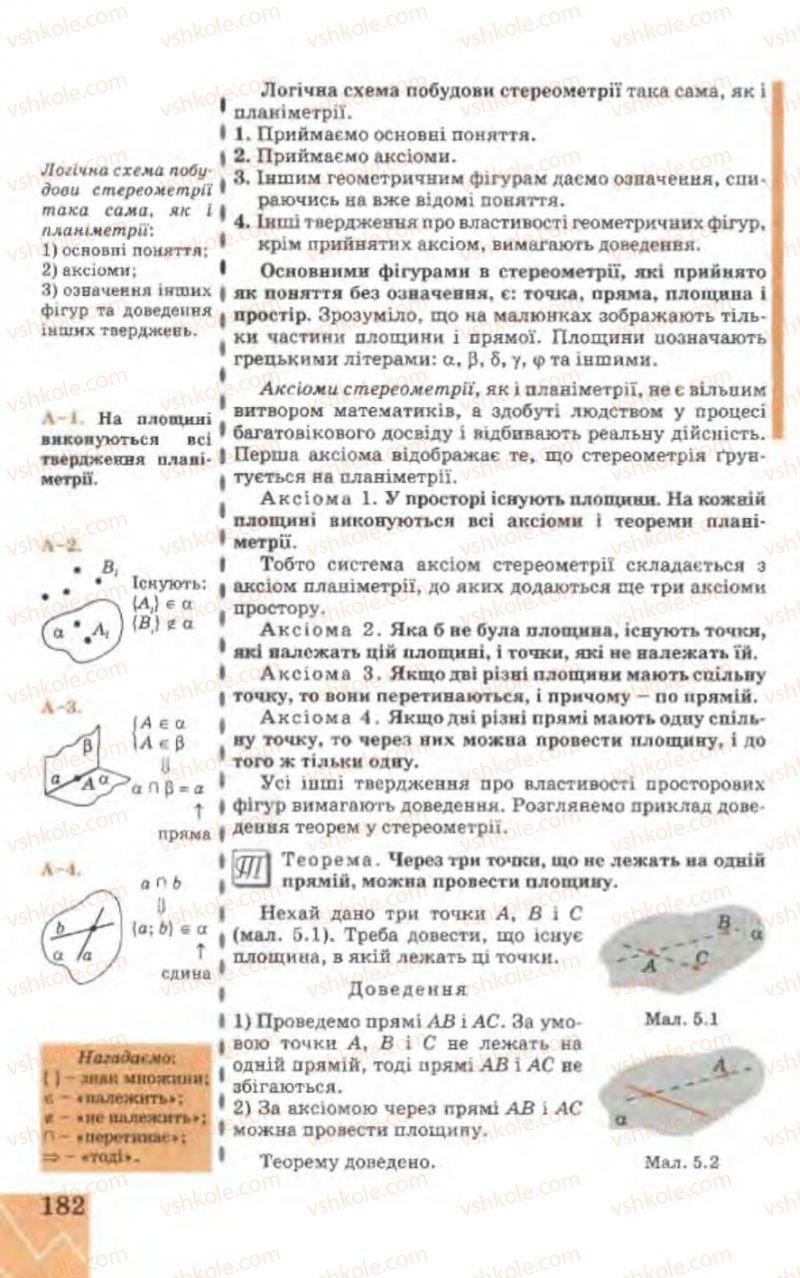 Страница 182 | Підручник Геометрія 9 клас Г.В. Апостолова 2009