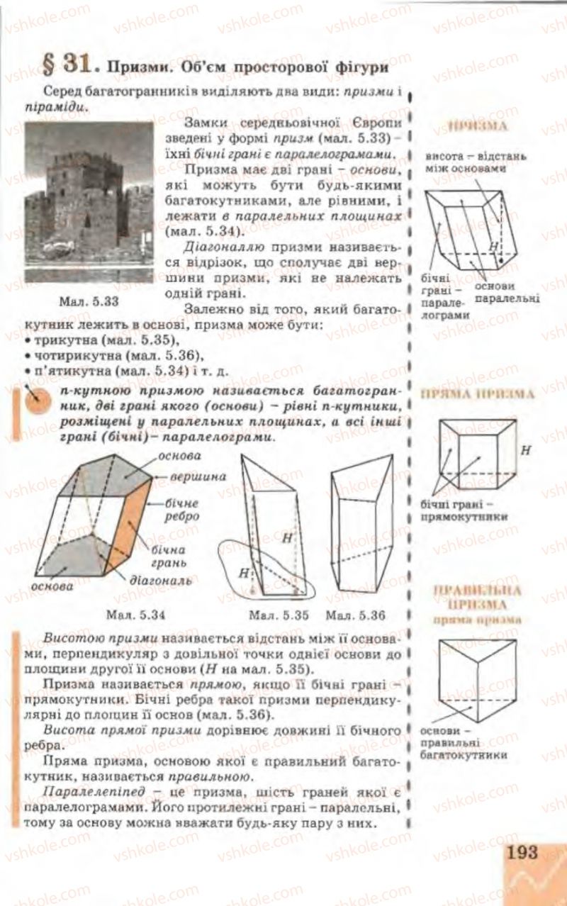 Страница 193 | Підручник Геометрія 9 клас Г.В. Апостолова 2009
