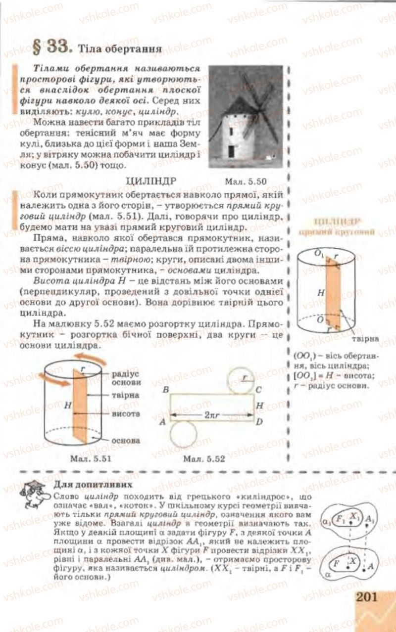 Страница 201 | Підручник Геометрія 9 клас Г.В. Апостолова 2009