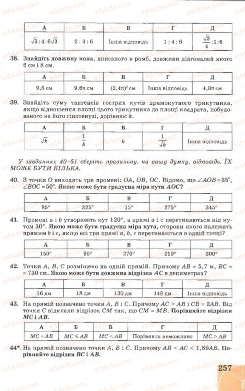 Страница 257 | Підручник Геометрія 9 клас Г.В. Апостолова 2009