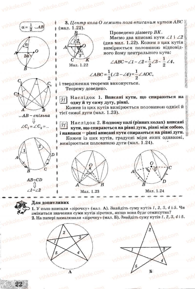 Страница 22 | Підручник Геометрія 8 клас Г.В. Апостолова 2008