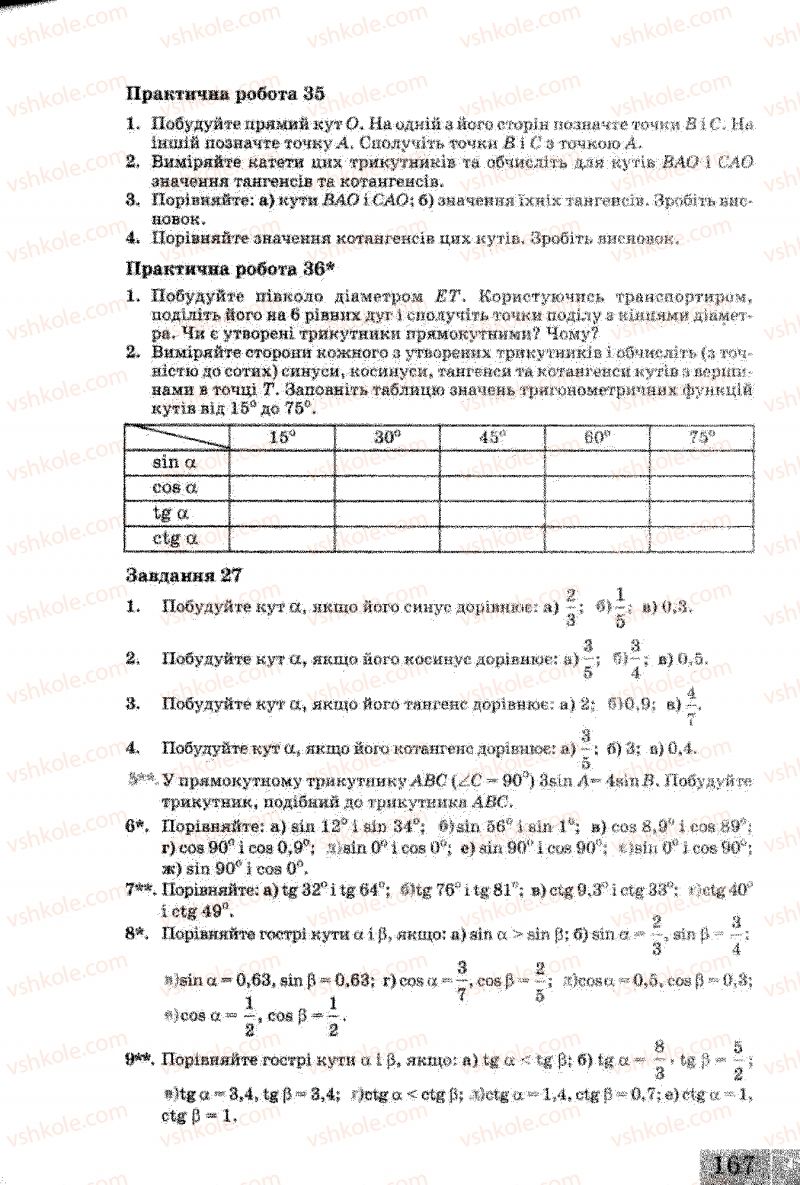 Страница 167 | Підручник Геометрія 8 клас Г.В. Апостолова 2008