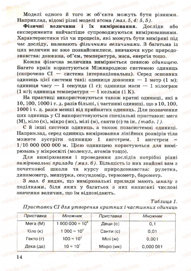 Страница 14 | Підручник Фізика 7 клас В.Р Ільченко, С.Г. Куликовський, О.Г. Ільченко 2007