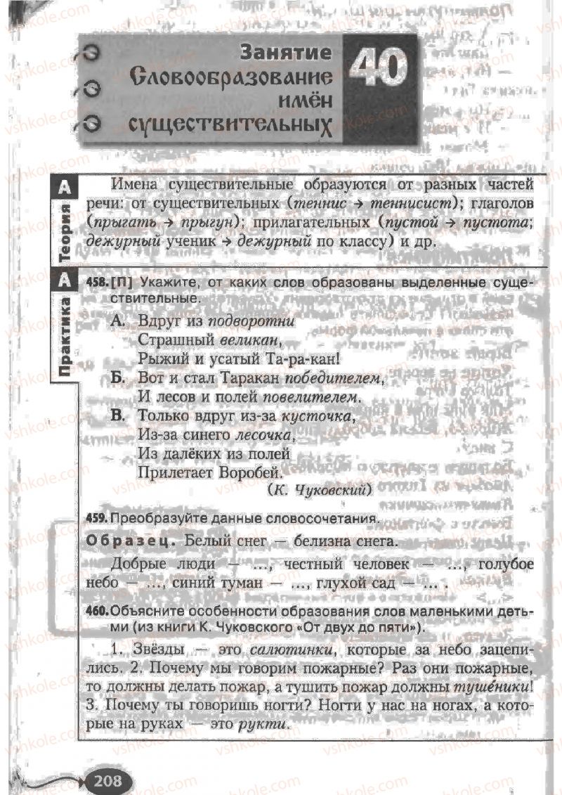 Страница 208 | Підручник Русский язык 6 клас Н.Ф. Баландина, К.В. Дегтярёва, С.А. Лебеденко 2010