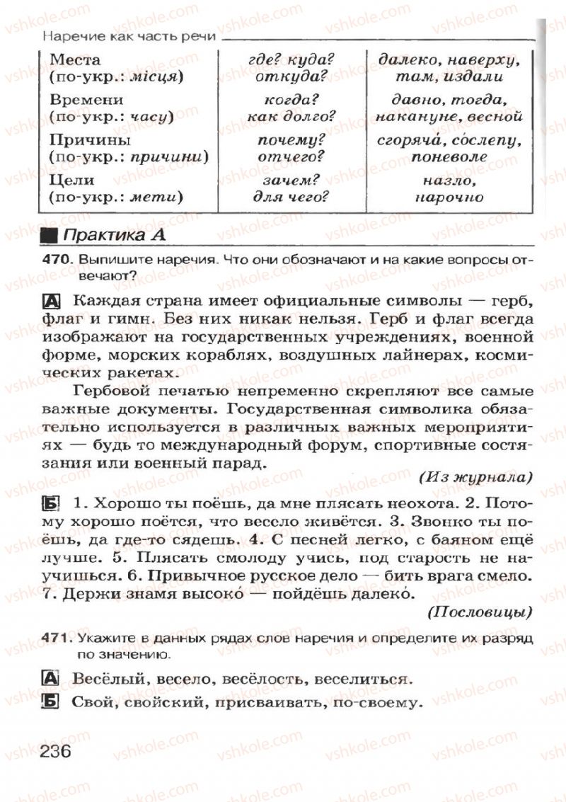 Страница 236 | Підручник Русский язык 7 клас Н.Ф. Баландина, К.В. Дегтярёва, С.А. Лебеденко 2007