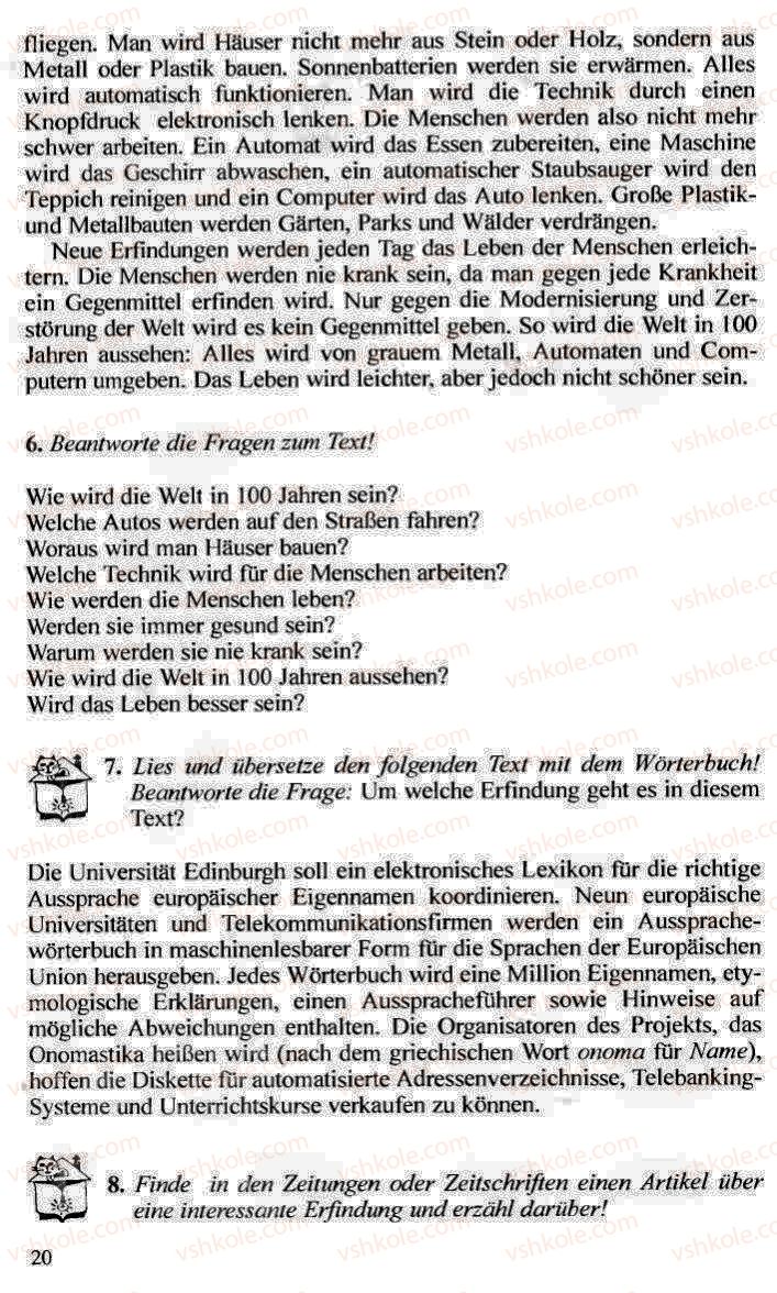 Страница 20 | Підручник Німецька мова 10 клас Н.П. Басай 2006