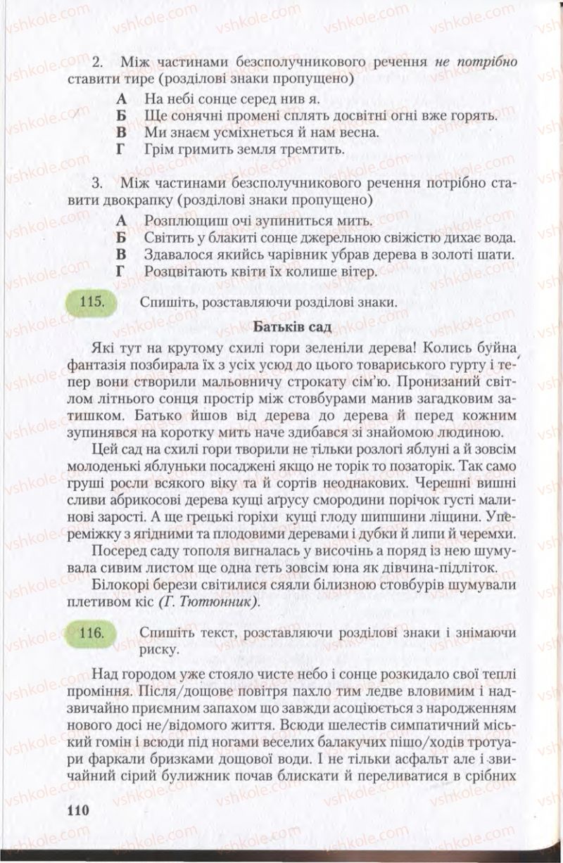 Страница 110 | Підручник Українська мова 11 клас С.Я. Єрмоленко, В.Т. Сичова 2011