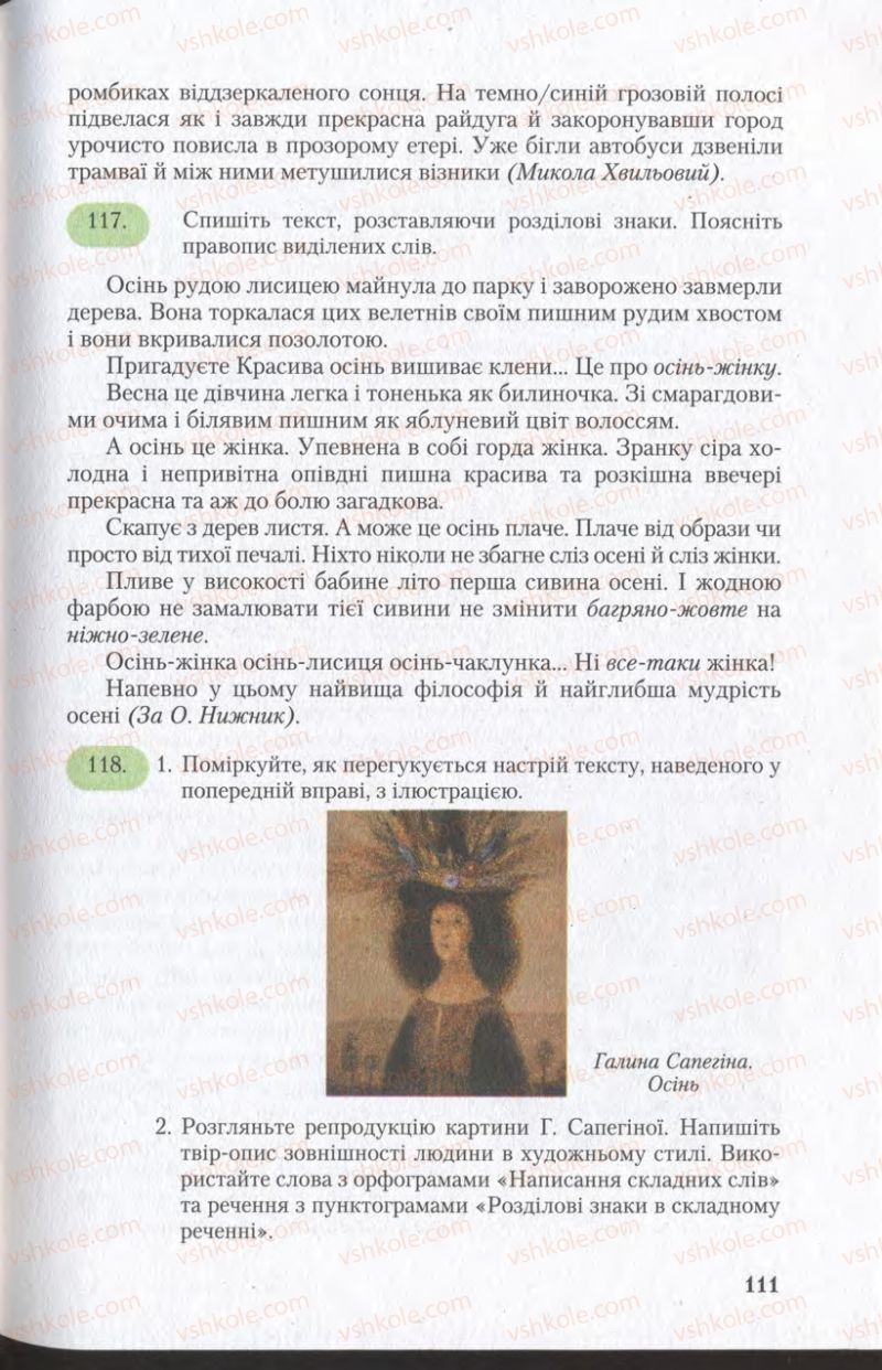Страница 111 | Підручник Українська мова 11 клас С.Я. Єрмоленко, В.Т. Сичова 2011