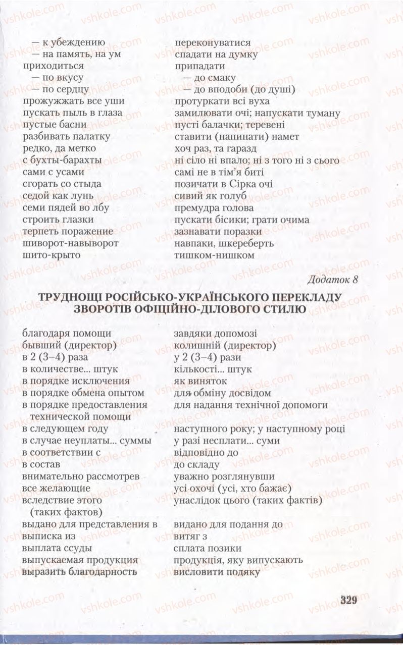 Страница 329 | Підручник Українська мова 11 клас С.Я. Єрмоленко, В.Т. Сичова 2011