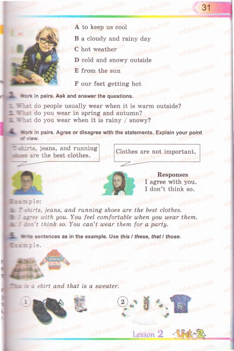 Страница 31 | Підручник Англiйська мова 5 клас А.М. Несвіт 2013