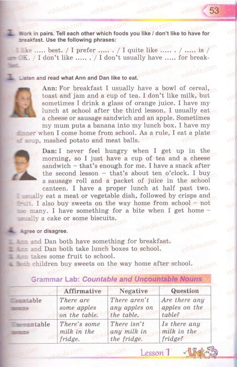 Страница 53 | Підручник Англiйська мова 5 клас А.М. Несвіт 2013