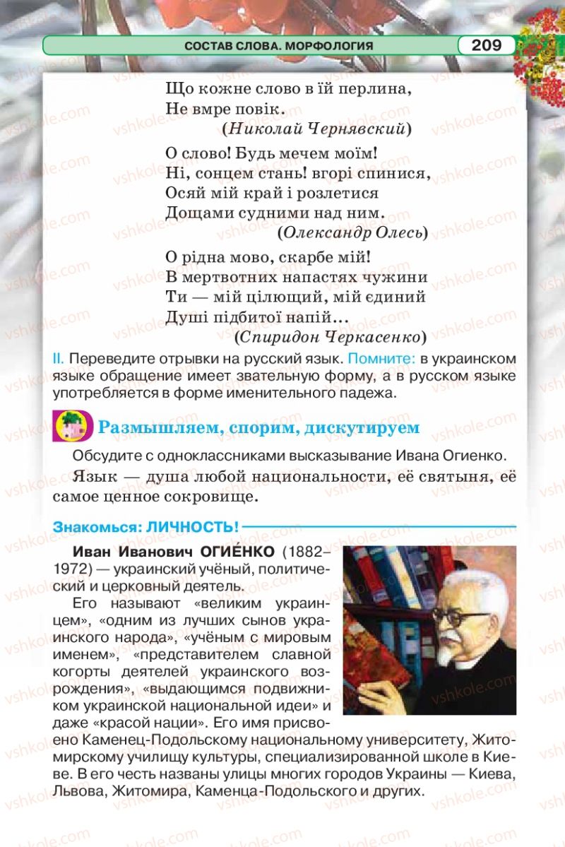 Страница 209 | Підручник Русский язык 5 клас Л.В. Давидюк 2013
