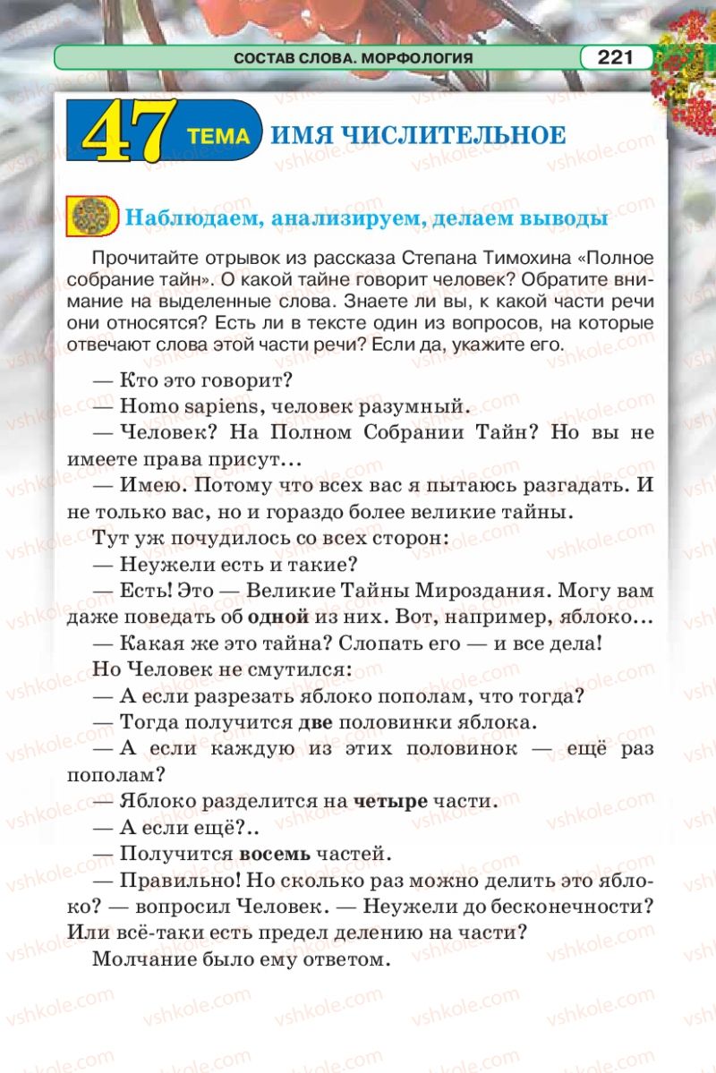 Страница 221 | Підручник Русский язык 5 клас Л.В. Давидюк 2013