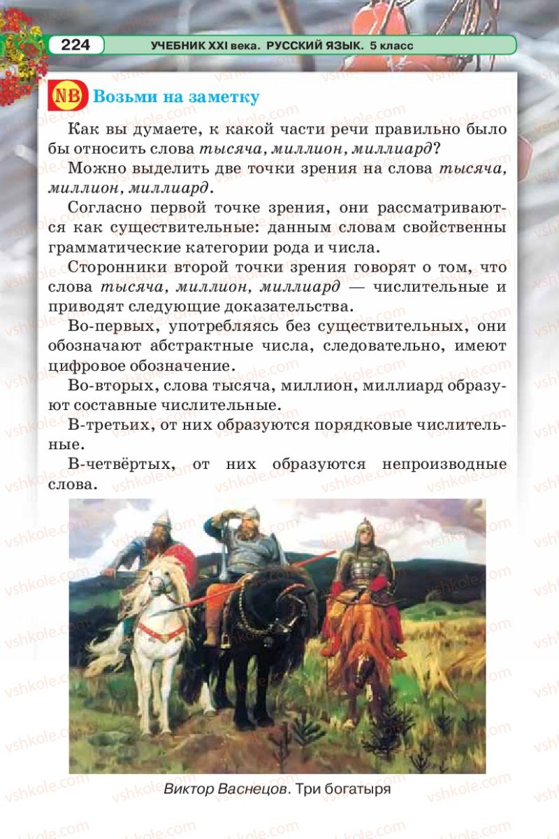 Страница 224 | Підручник Русский язык 5 клас Л.В. Давидюк 2013