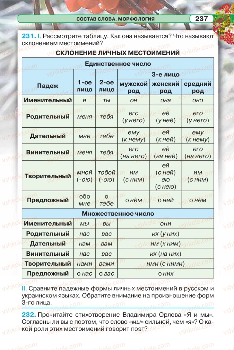 Страница 237 | Підручник Русский язык 5 клас Л.В. Давидюк 2013