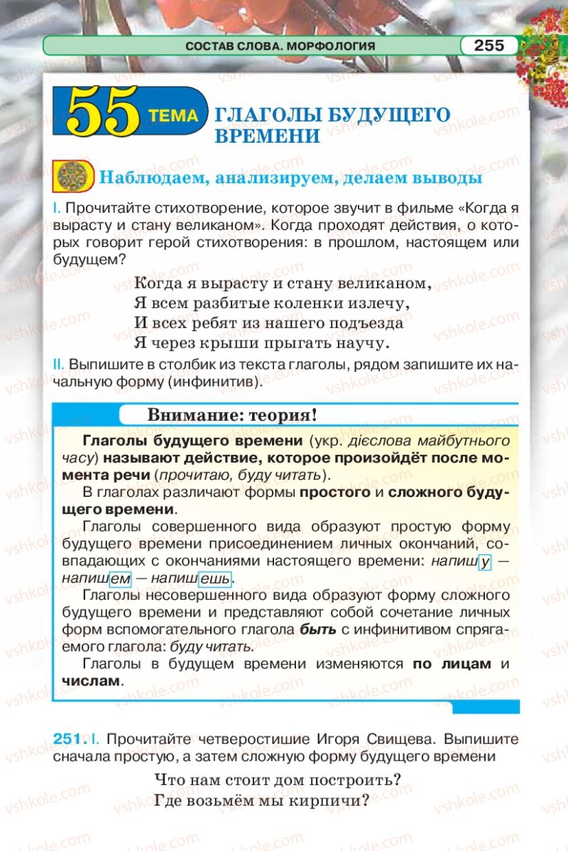 Страница 255 | Підручник Русский язык 5 клас Л.В. Давидюк 2013