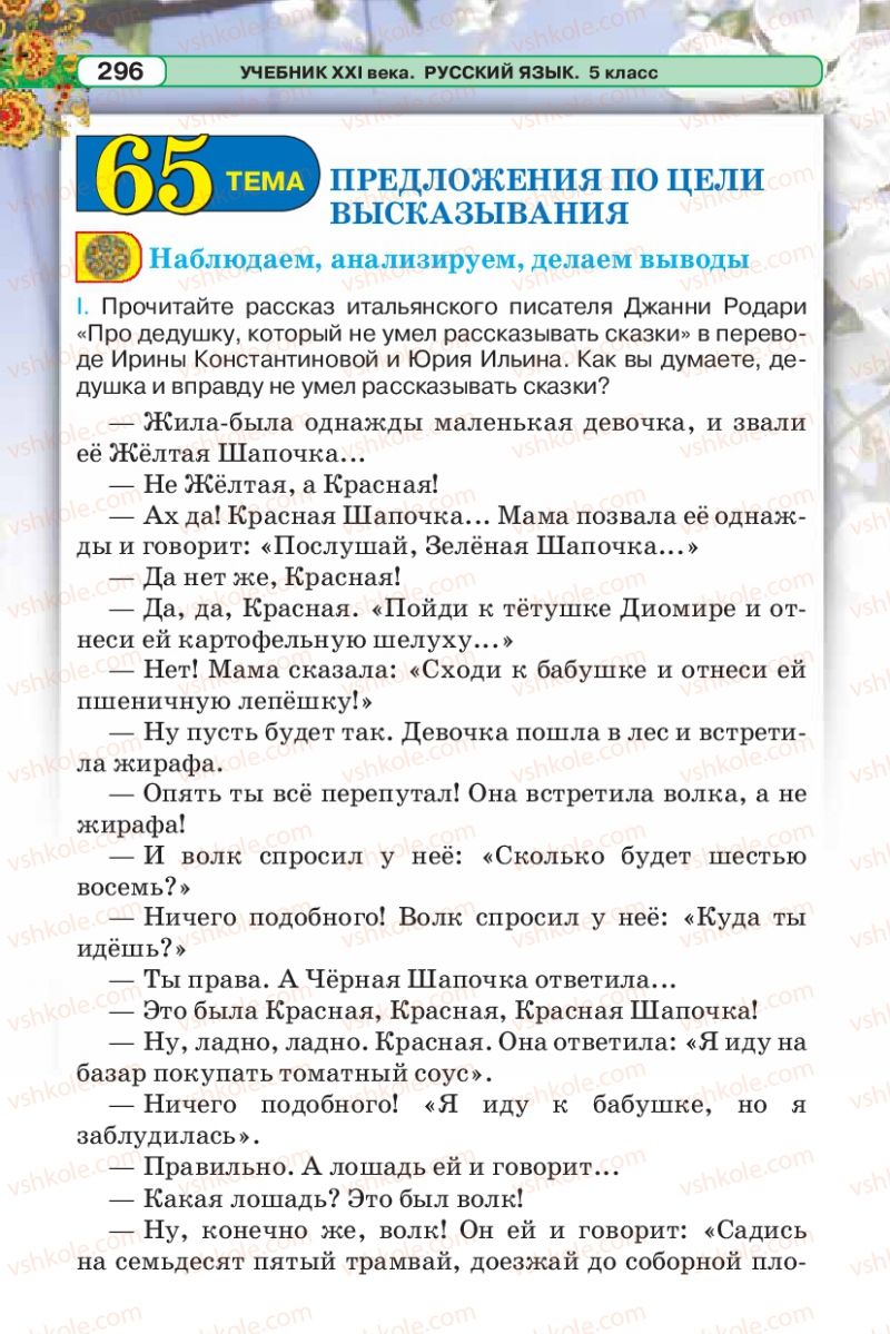Страница 296 | Підручник Русский язык 5 клас Л.В. Давидюк 2013