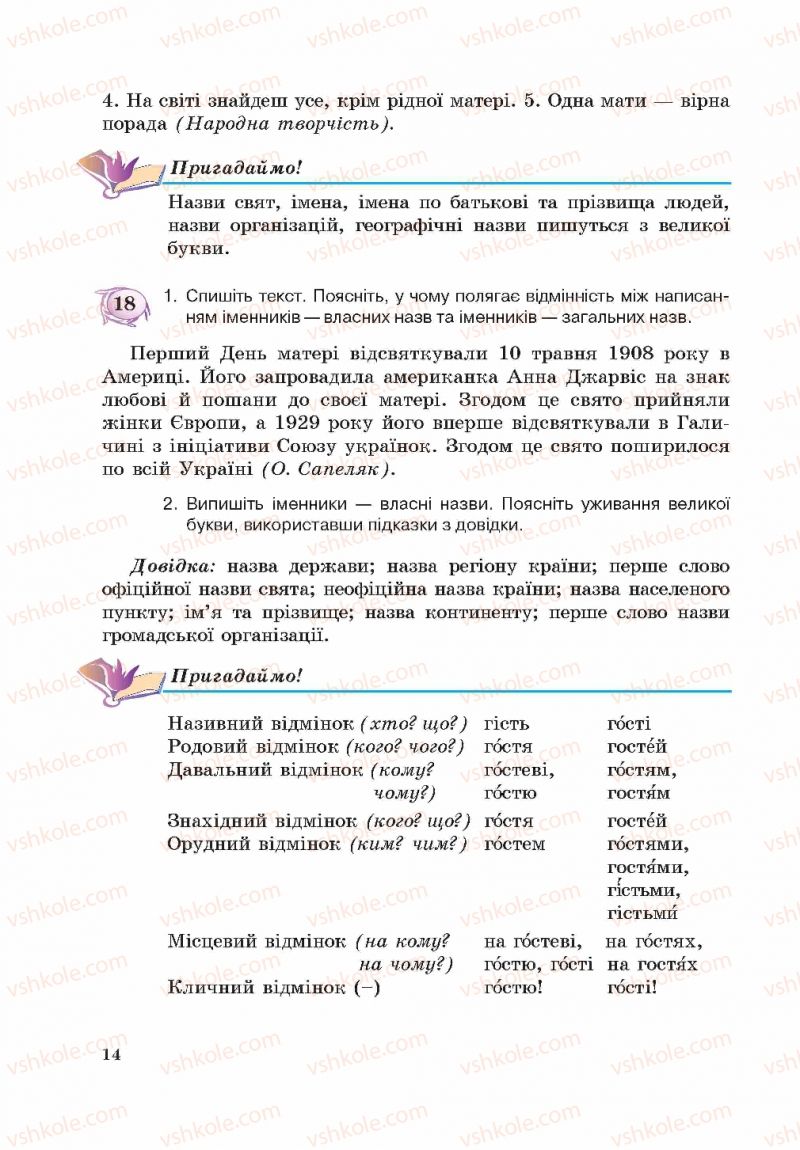 Страница 14 | Підручник Українська мова 5 клас С.Я. Єрмоленко, В.Т. Сичова 2013